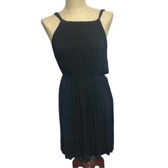 LOFT Dresses & Skirts - Loft Black Strappy Elastic Waist Knit Minimalist Dress, Small